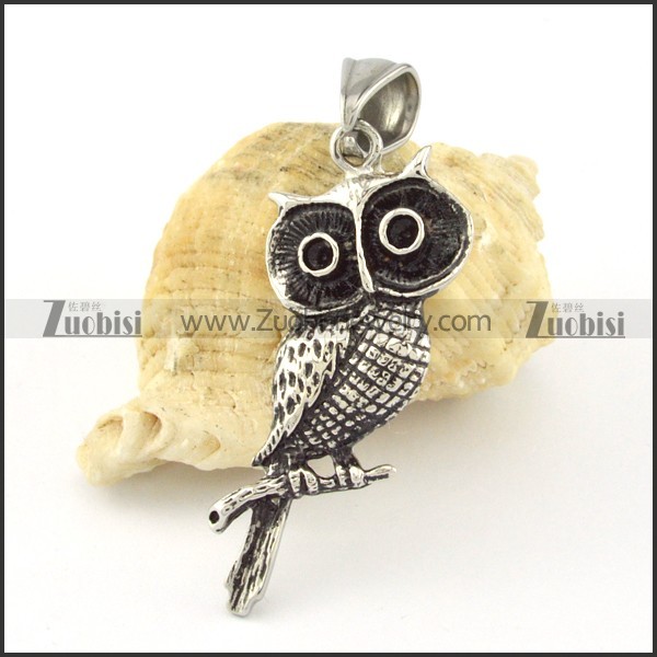 Stainless Steel night owl Pendant -p000662