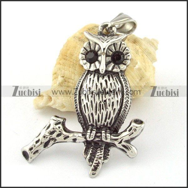Stainless Steel Owl Pendant -p000648