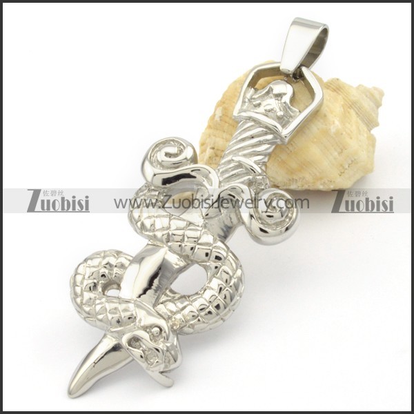 Stainless Steel Snake Sword Pendant -p000321