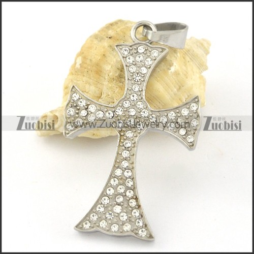 beauteous 316L Cross Pendants with Rhinestones - p000506