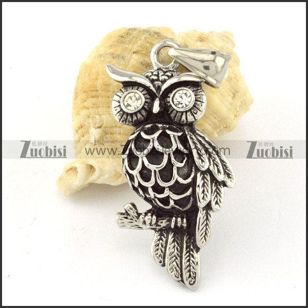 Stainless Steel Owl Pendant -p000634
