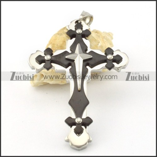 good-looking black noncorrosive steel Cross Pendants - p000545
