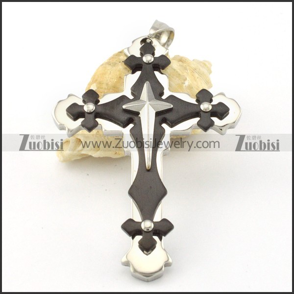 good-looking black noncorrosive steel Cross Pendants - p000545