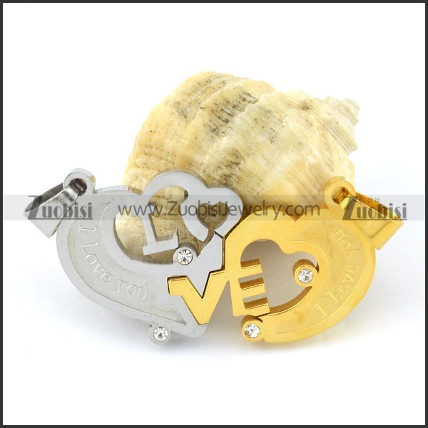 enjoyable noncorrosive steel Heart Couples Pendants -p000944