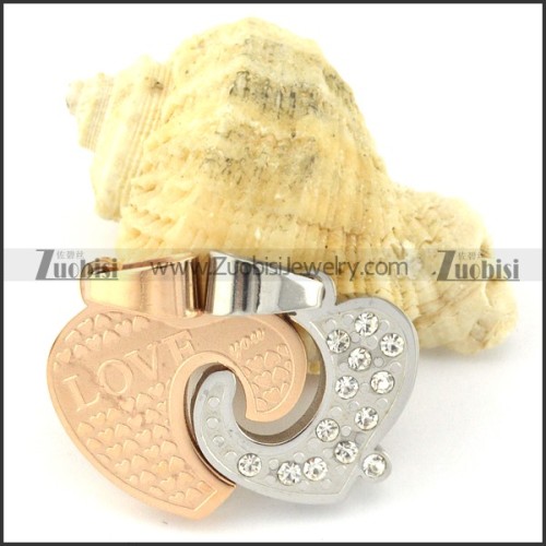 practical noncorrosive steel Heart Couples Pendants -p000953