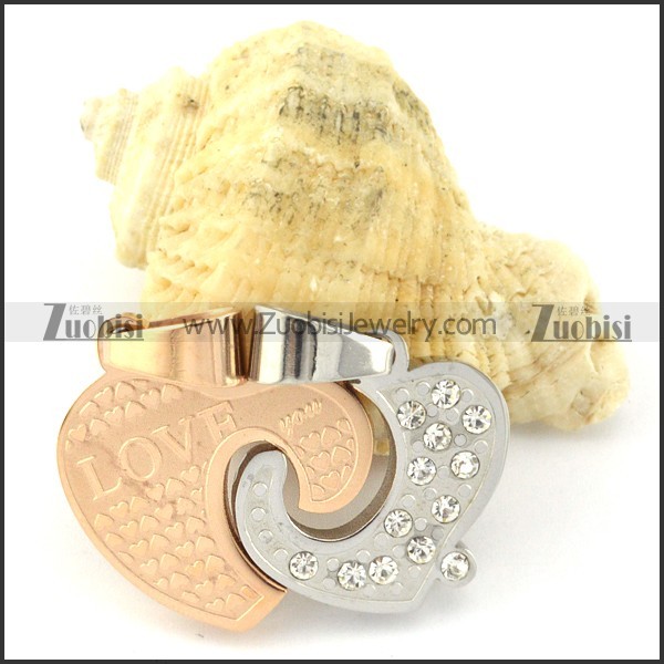 practical noncorrosive steel Heart Couples Pendants -p000953