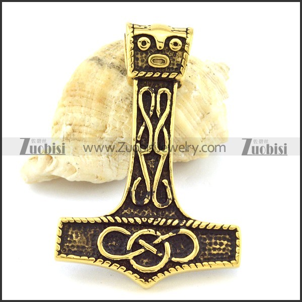 Enjoyable Vintage Gold Plating Hammer Pendant -p001096