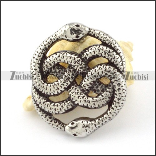 Long Stainless Steel headed snake Pendant -p000855