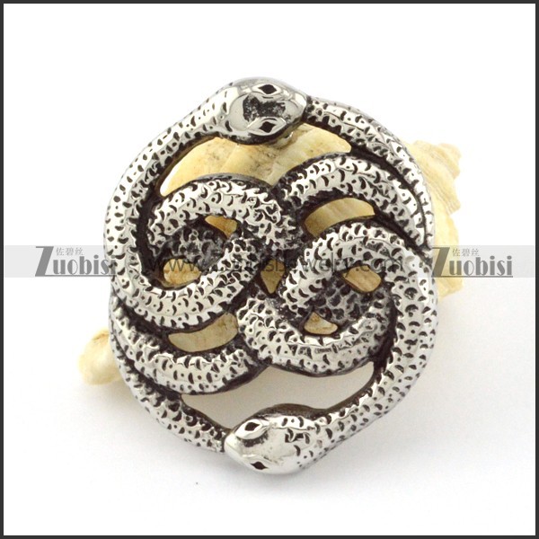 Long Stainless Steel headed snake Pendant -p000855