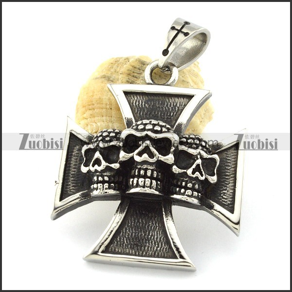 Good Welcome 316L Steel skull pendant -p001146