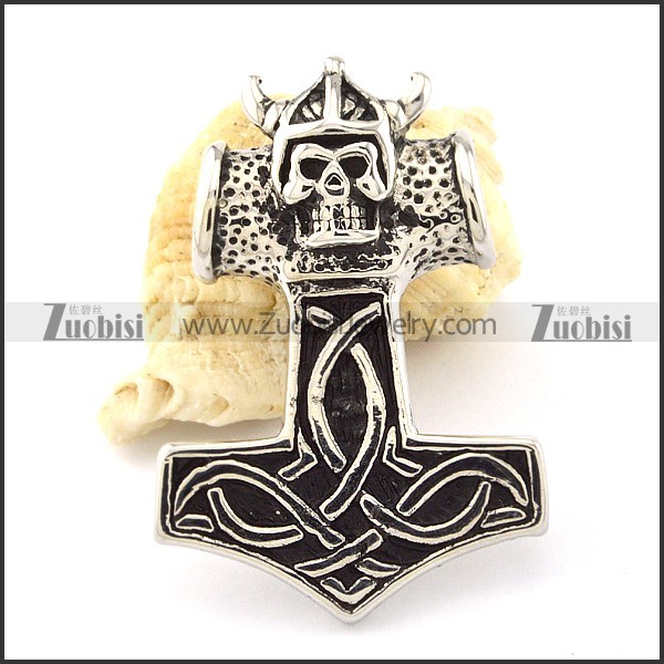 Skull Hammer of Thor Pendant for Punk Fans -p000904