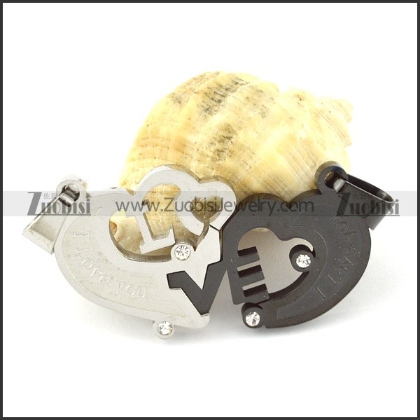 attractive Steel Heart Couples Pendants -p000943