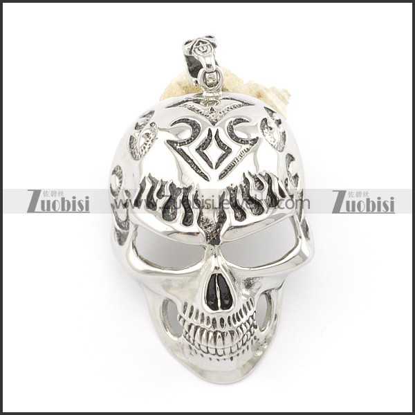 stainless steel skull pendants p001393