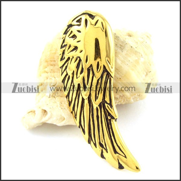 Vintage Gold Stainless Steel Wing Pendant -p001089