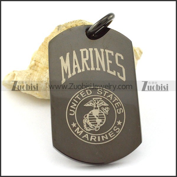 the Best Nonrust Steel dog tag pendant with black plated -p001220