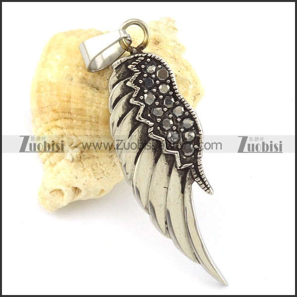 Rhinestone Angel Wing Pendant -p001090