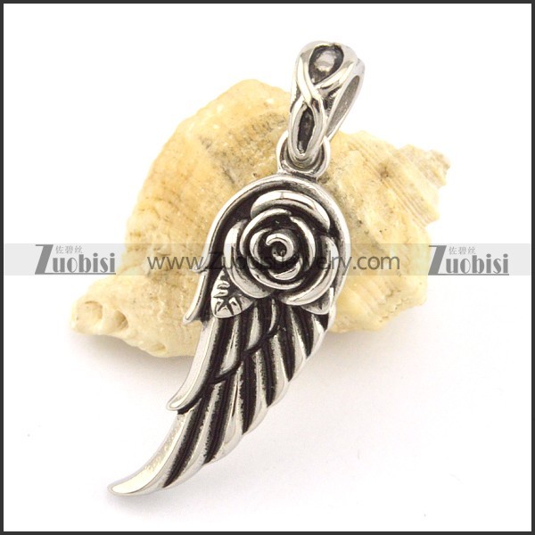 casting rose wing pendant p001576