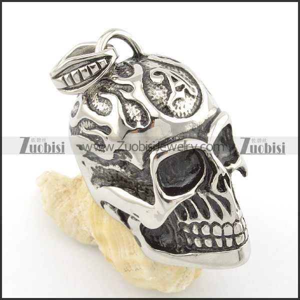 stainless steel skull pendants p001397