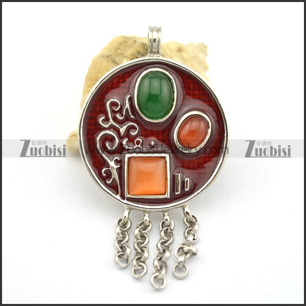 colorful stone epoxy pendant p001764