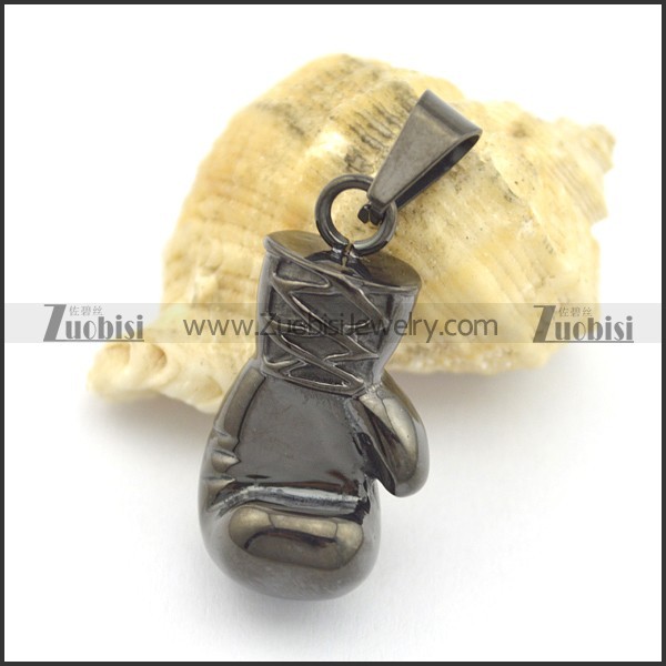 Black Stainless Steel Boxing Glove Pendant p001794