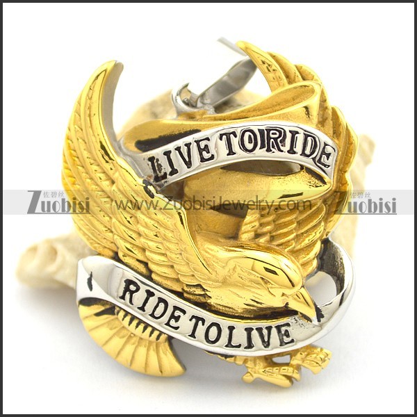 Two Tones RIDE TO LIVE Eagle Biker Pendant p002096