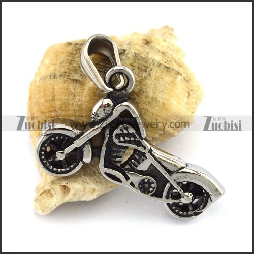 3D Motorbike Pendant in Stainless Steel p002576