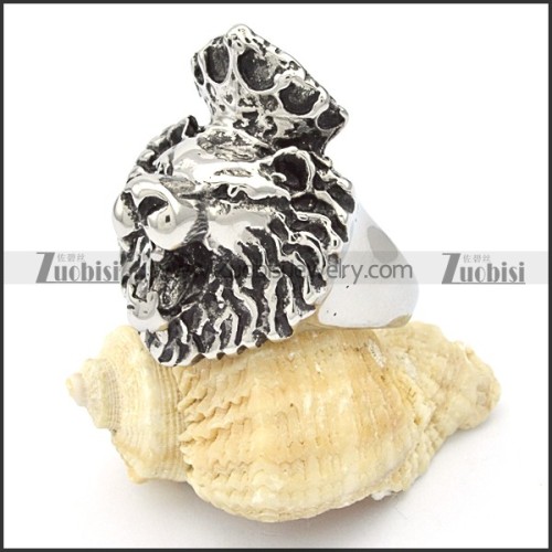 Stainless Steel Lion Ring -r000358