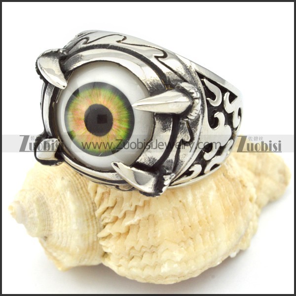 Unique Stainless Steel Eye Ring - r000322