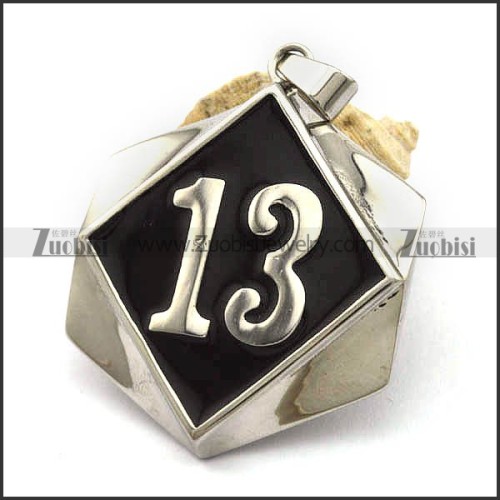 13 Biker Pendant in Red Epoxy Stainless Steel p002544