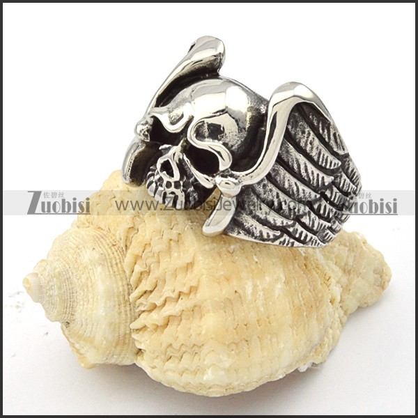 Stainless Steel Skull Ring -r000353
