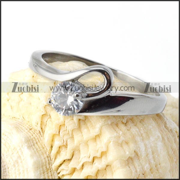 Clear Zircon Stone in 316 Stainless Steel - r000027