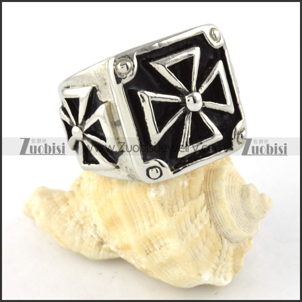 World War Germany Cross Stainless Steel ring - r000310