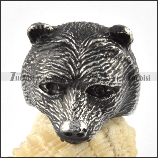 stainless steel bear ring - r000095