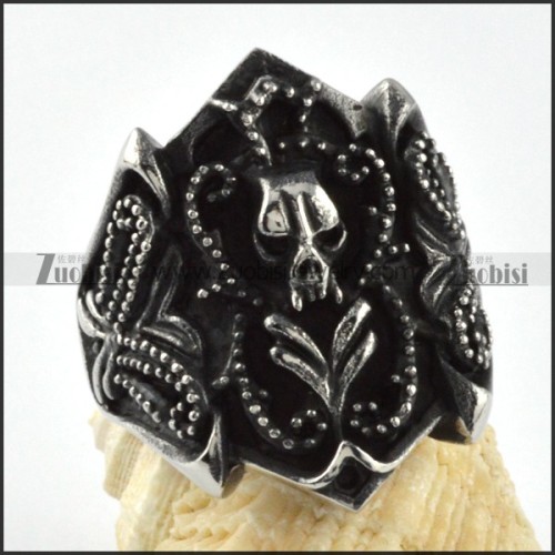 Black Ring in Stainless Steel - r000078