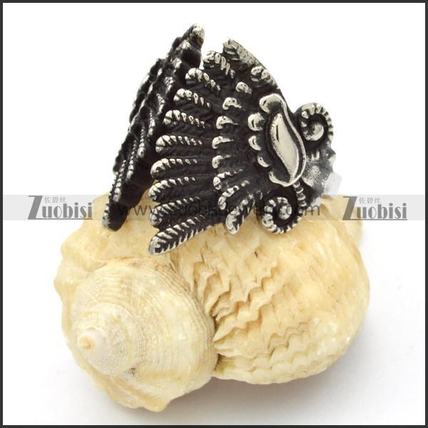 Stainless Steel Feather Rings -r000439