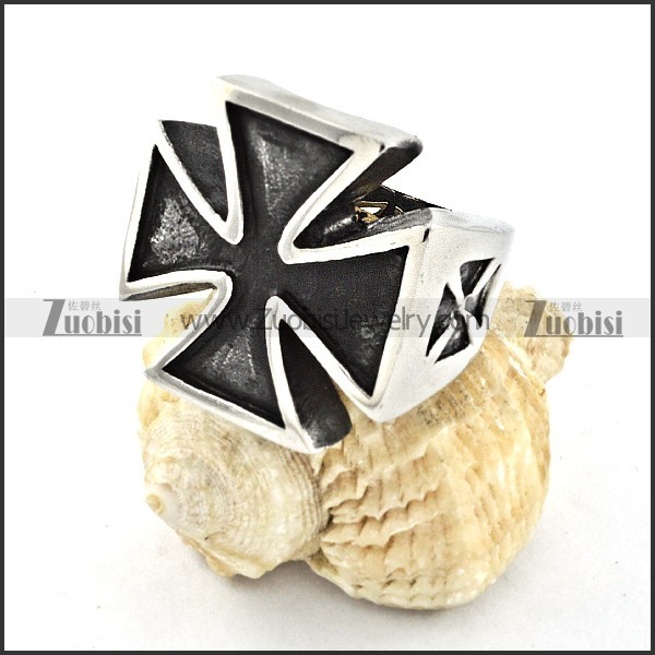 functional 316L Stainless Steel Cross Ring with punk style for Motorcycle bikers - r000522