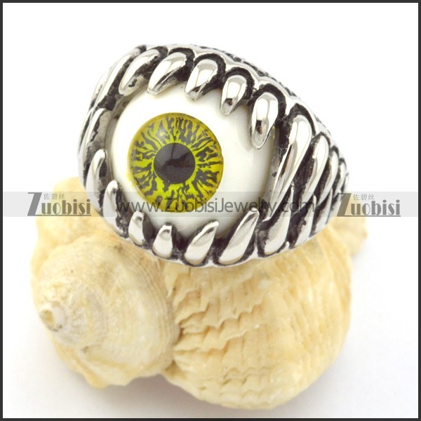 Olive Green Scary Eyeball Ring r001304