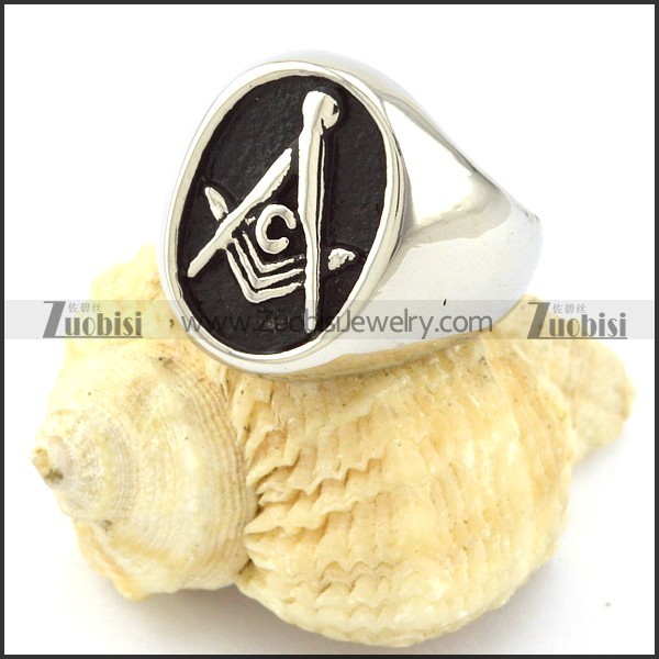 Oval Stainless Steel Masonic Rings Men -r000891