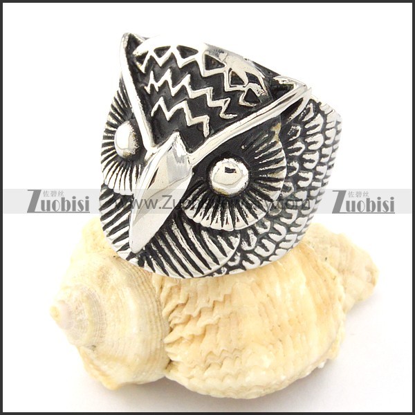 Stainless Steel Night Owl Rings -r000649