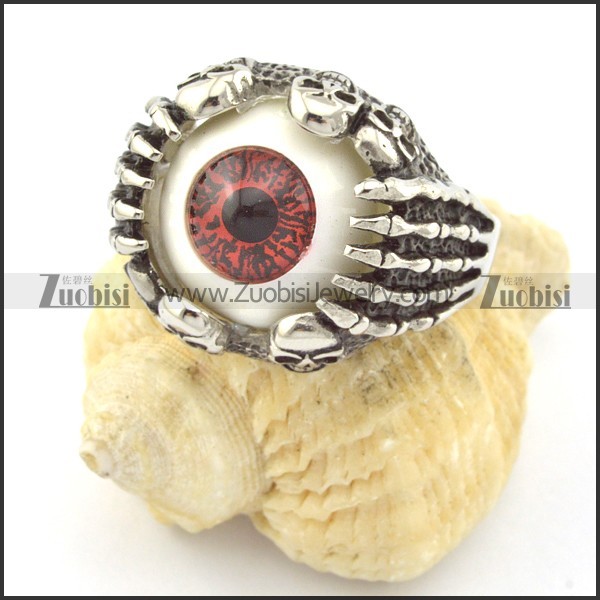 Purple Round Evil Eye Skull Rings r001299