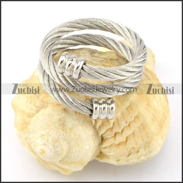 Stainless Steel Rope Ring -r000570
