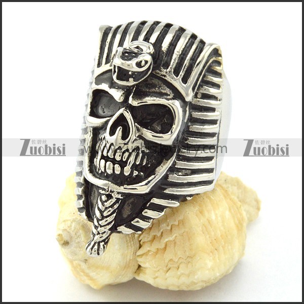 Egypt Mummy Ring in Stainless Steel with Snake Face -r000978