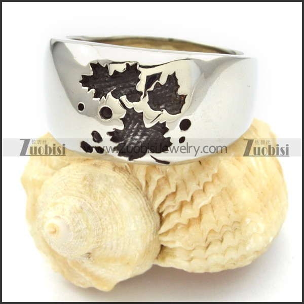 Stainless Steel Leaf Rings -r000446