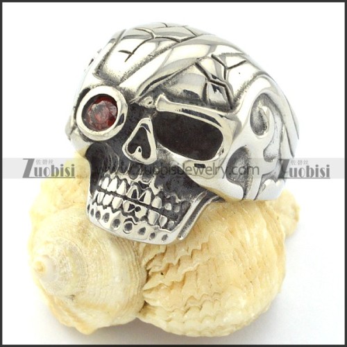 Mens Skull Ring in Stainless Steel for Motorcycle Bikers -r000743
