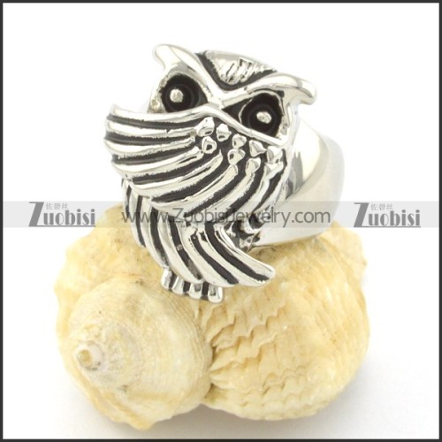 cute owl ring for ladies in stainless steel r001308