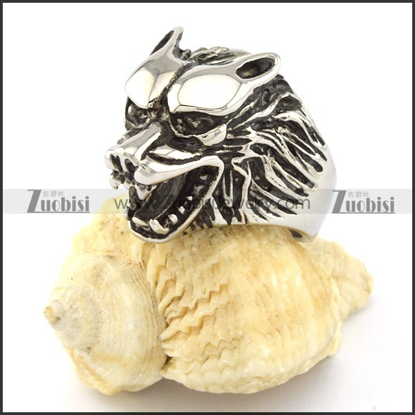 high quality 316L wolf ring -r000794