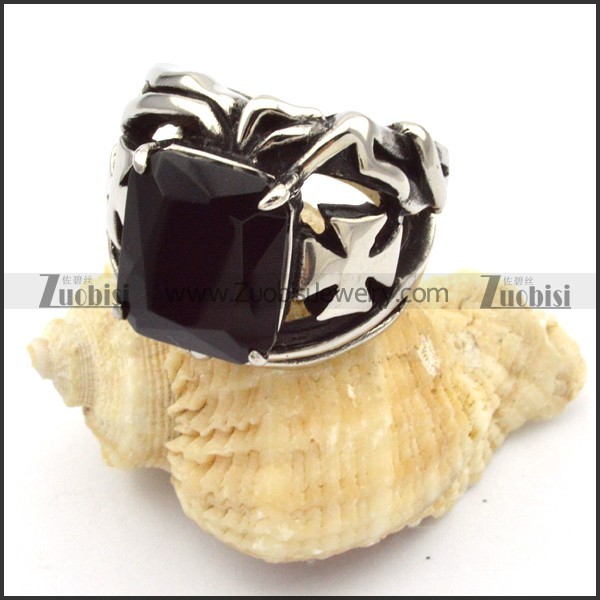 Stainless Steel Double Cross Rings -r000488