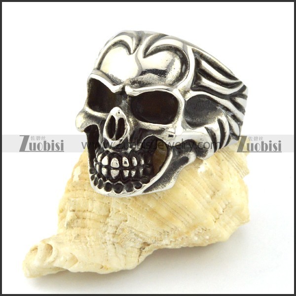 comely Steel Biker skull Ring with punk style for Motorcycle bikers - r000548
