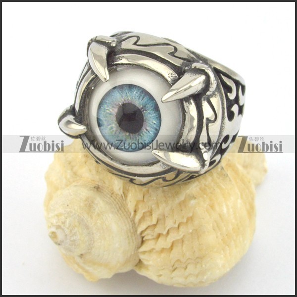 light blue evil eye ring for daily wearing r001427