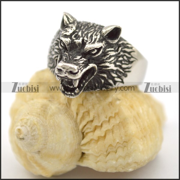 vintage wolf ring for man r001697